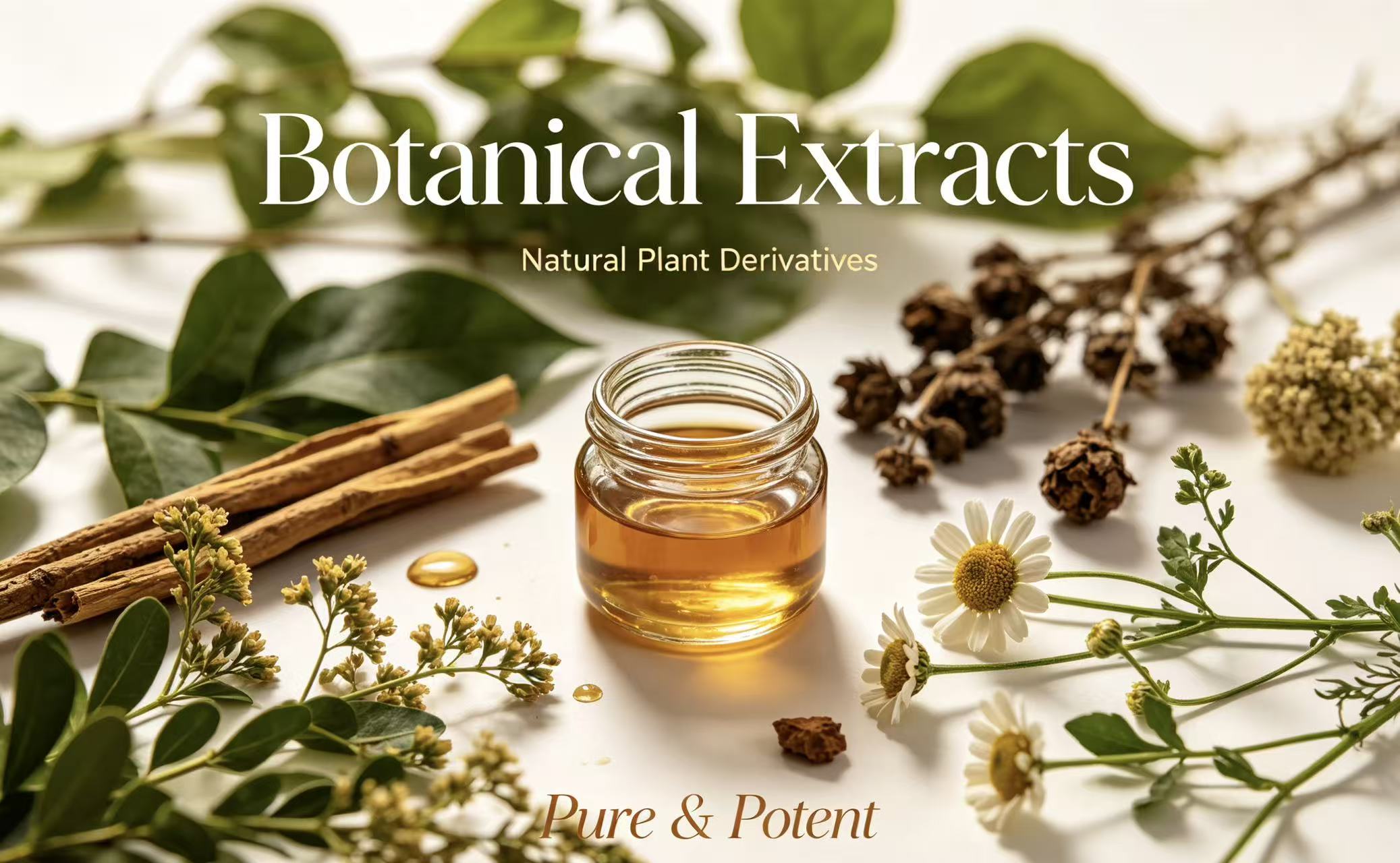 Botanical extract liquid and herbs for natural plant derivative supply